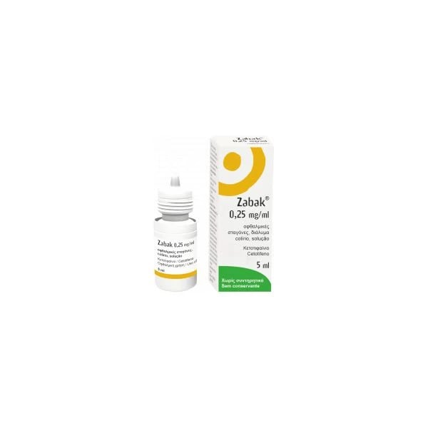 Zabak , 0.25 mg/ml Frasco conta-gotas 5 ml Col, sol, 0.25 mg/ml x 1 sol col