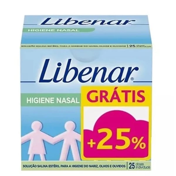 Libenar Soro fisiológico estéril em monodoses 25 x 5 ml com Desconto de 25%