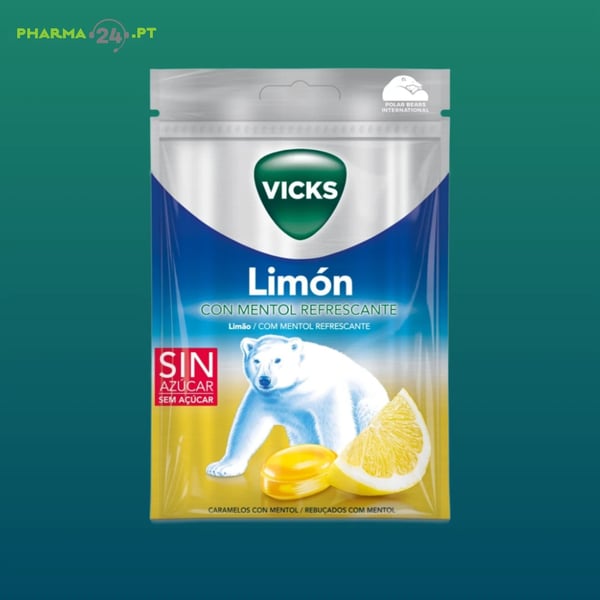 VICKS Limão Rebuçados com Mentol Refrescante | 72g
