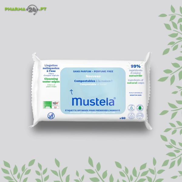 MUSTELA Toalhetes de Limpeza de Água S/Perfume | x60