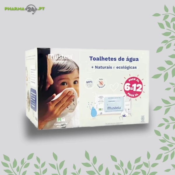 MUSTELA Toalhetes de Limpeza de Água S/Perfume | 12x60