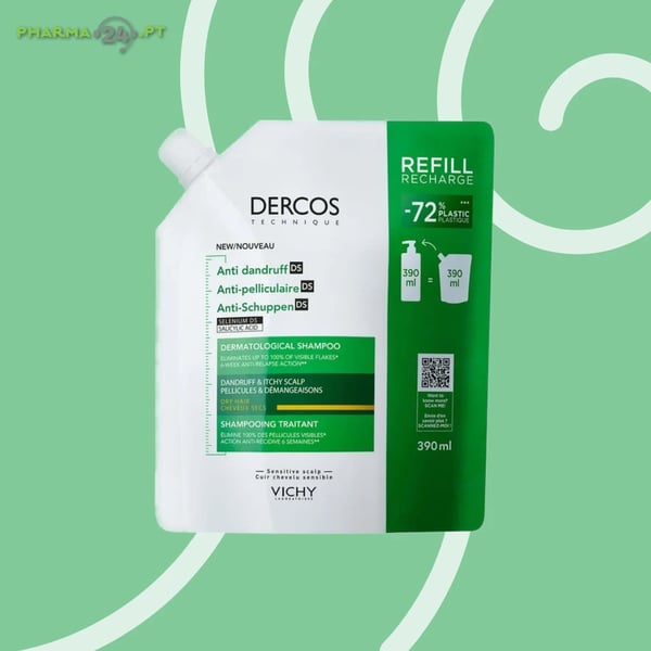 DERCOS Champô Anticaspa DS Refill Cabelo Seco | 390ml