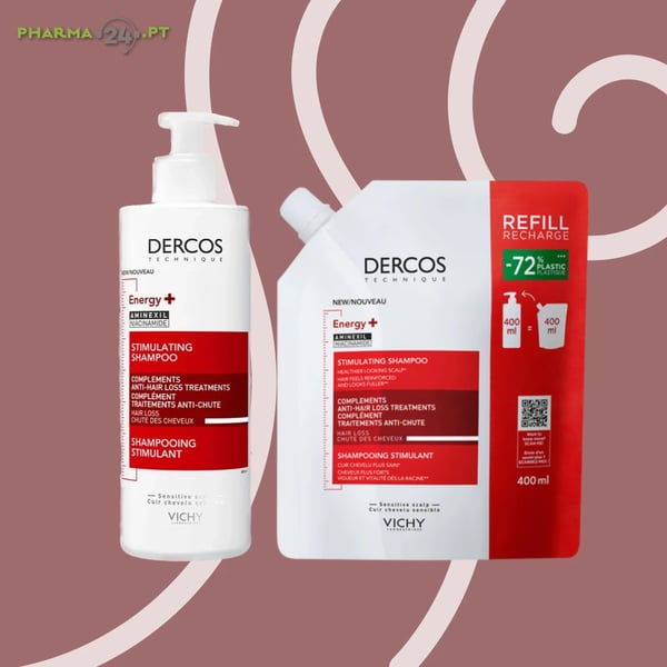 DERCOS Champô Energizante 400ml + Recarga 400ml