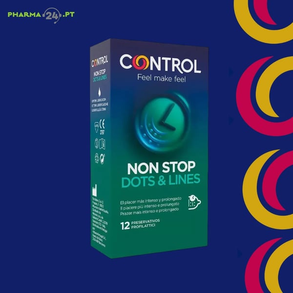Control Preservativos Non Stop Dots and Lines 12 Unid.