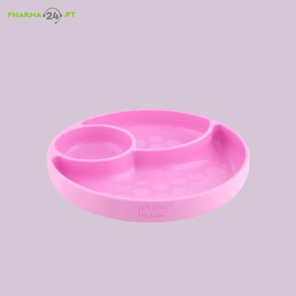 Chicco Take Eat Easy Prato Silicone Divisórias Rosa 12m+