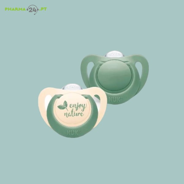 NUK Nature Chupetas Silicone Verde T1 0-6 M | 2 Unidades