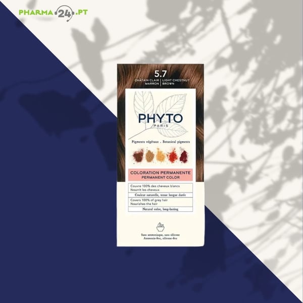 PHYTO PHYTOCOLOR KIT 5.7 Castaño Claro Marrón 50 - leche reveladora + 50 - crema colorante ml